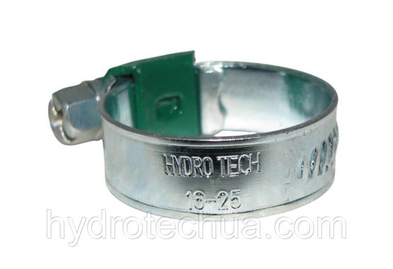 Хомут 16-25 W1 Industry черв'ячний посилений оцинкований HYDRO TECH