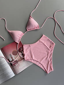 Купальник жіночий  Chile & Mari рожевий з завищеною талією