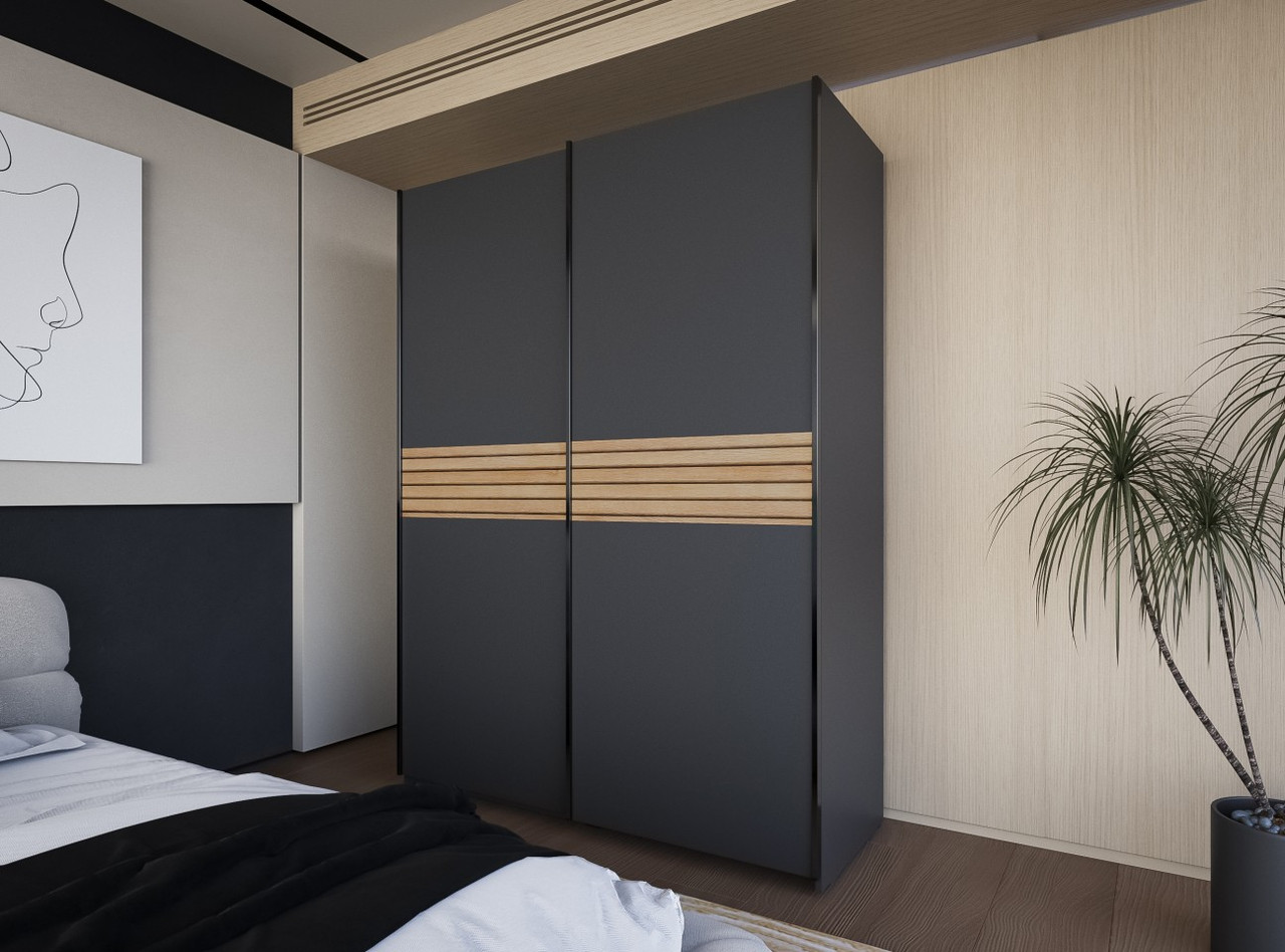 Шафа-купе Metropol 150  Accord  колір антрацит / антрацит, табліла