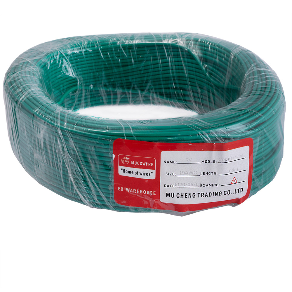 Провід багатожильний 0.75mm² (19AWG/24xD0.20мм, мідь, PVC), зелений, 1м