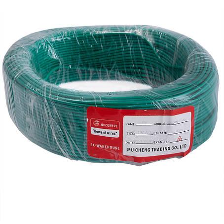 Провід багатожильний 0.75mm² (19AWG/24xD0.20мм, мідь, PVC), зелений, 1м, фото 1
