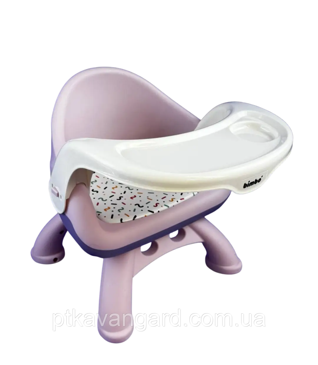 Дитячий стілець для годування 2в1 "Bimbo" BM-93497 пластиковий, м яка сидушка, рожевий, фото 1