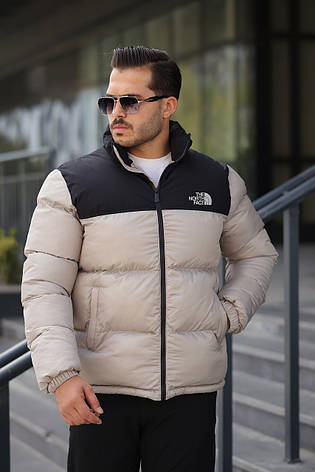 Куртка бежева чоловіча The North Face молодіжний зимовий пуховик Зе Норт Фейс TNF, фото 1
