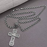 Срібний комплект "Святий Захист" ланцюжок та хрестик, фото 3