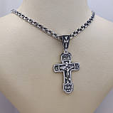 Срібний комплект "Святий Захист" ланцюжок та хрестик, фото 4