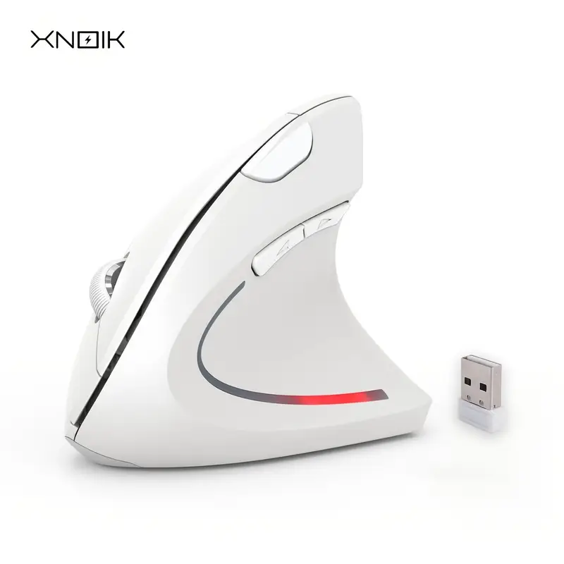 Ергономічна вертикальна миша XNOIK 2,4 ГГц Бездротові оптичні миші 3 регульовані DPI 800/1200/1600 6 кнопок для портативного ПК