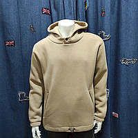 Толстовка чоловіча оверсайз худи фліс капюшон кишеня М бежева