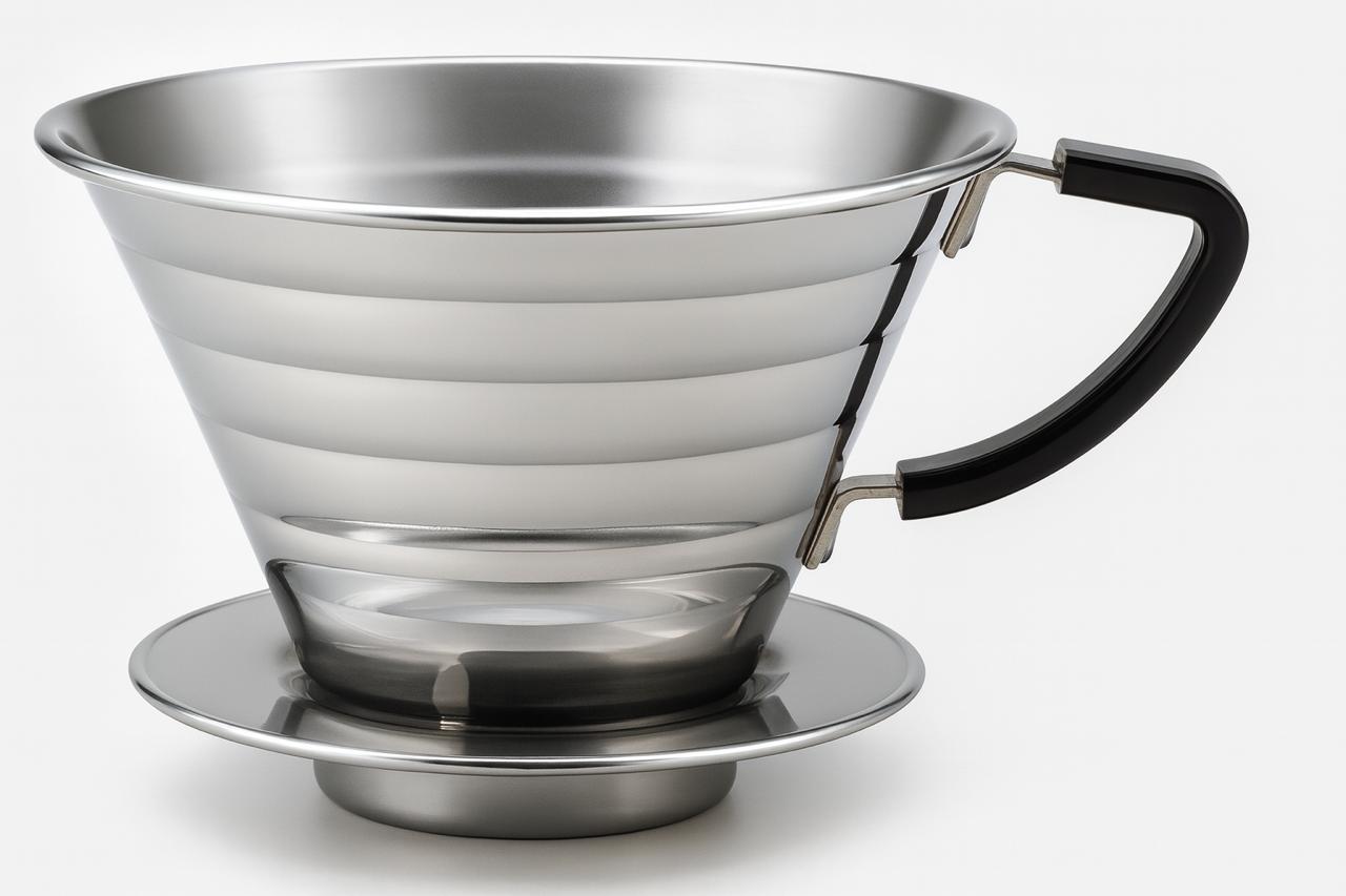Воронка для кави Kalita Wave 185 з нержавіючої сталі 400 мл, фото 1