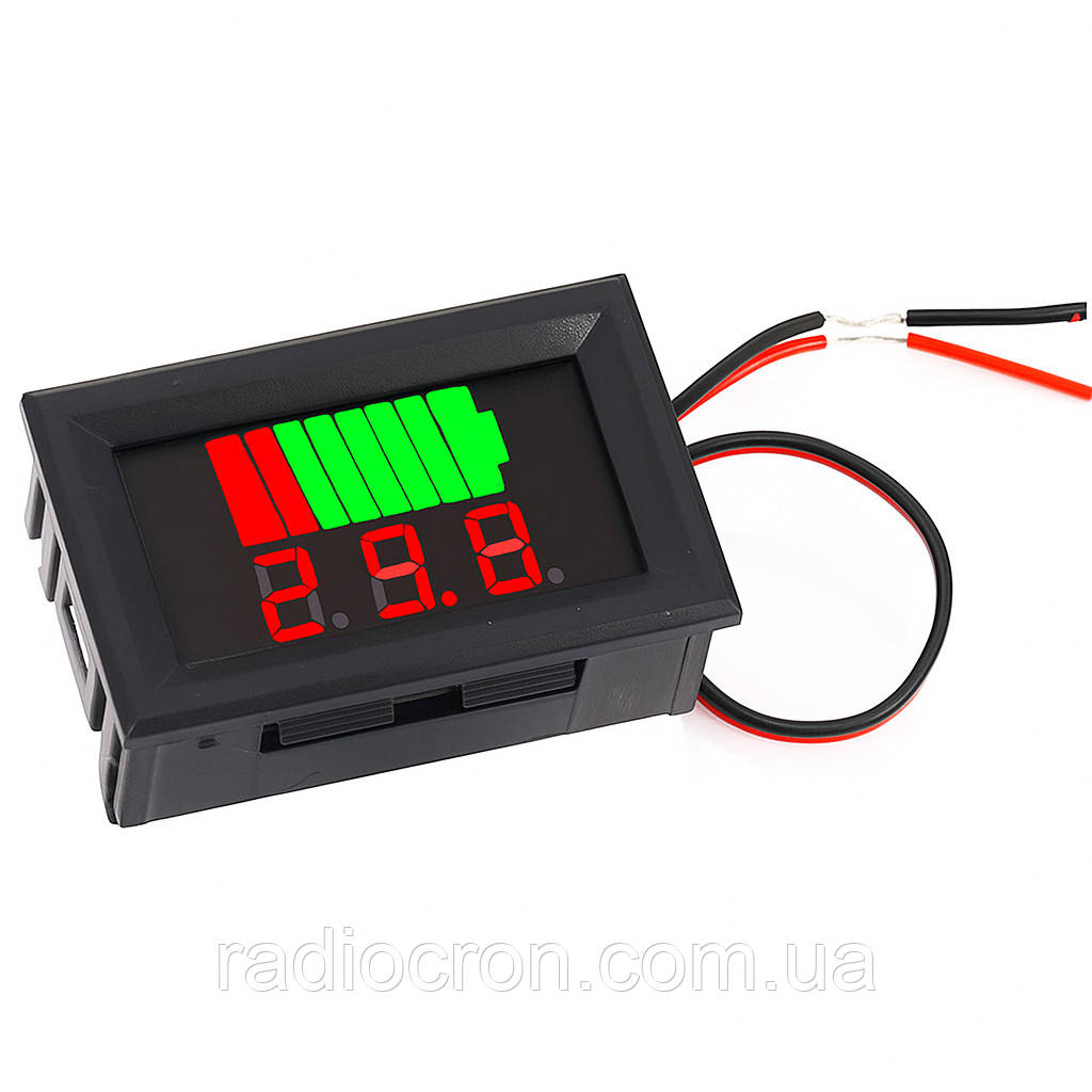 Вбудований вольтметр 12–72В з індикатором заряду