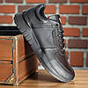Чоловічі шкіряні кросівки (натуральна шкіра) чорні демісезонні для чоловіків на весну осінь, розміри 40-45, фото 3