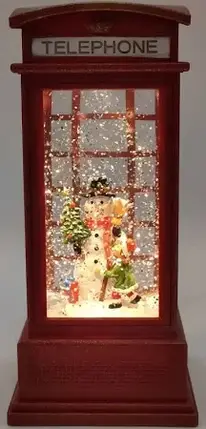 XMAS Новорічний нічник "Телефонна будка" WDL-2102B 9,2 см, фото 1
