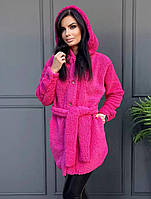 Жіноча шуба Тедді з капюшоном, фото 4