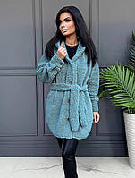 Жіноча шуба Тедді з капюшоном, фото 7