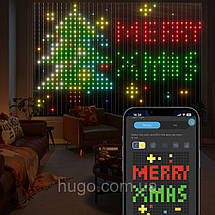 Розумна гірлянда-штора від USB, 2x2м, SFK 07, Різнобарвна/Норічна гірлянда на вікно/SMART гірлянда, фото 2