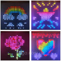 Розумна гірлянда-штора від USB, 2x2м, SFK 07, Різнобарвна/Норічна гірлянда на вікно/SMART гірлянда, фото 5