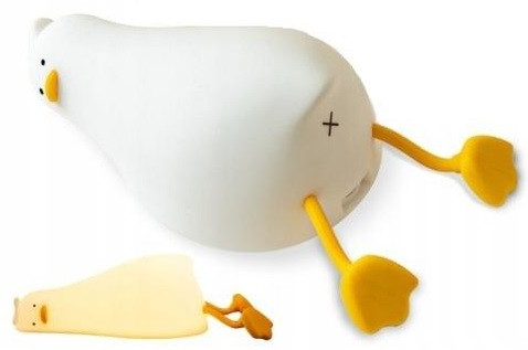 Нічний LED RGB світильник силіконовий лежача качка з акумулятором, фото 1