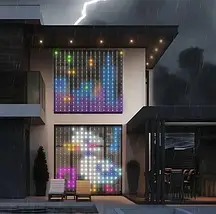 Гірлянда LED-штори 3*2 метри USB-живлення з пультом дистанційного керування - 8 режимів, теплий колір, фото 3