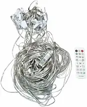 Гірлянда LED-штори 3*2 метри USB-живлення з пультом дистанційного керування - 8 режимів, теплий колір, фото 5