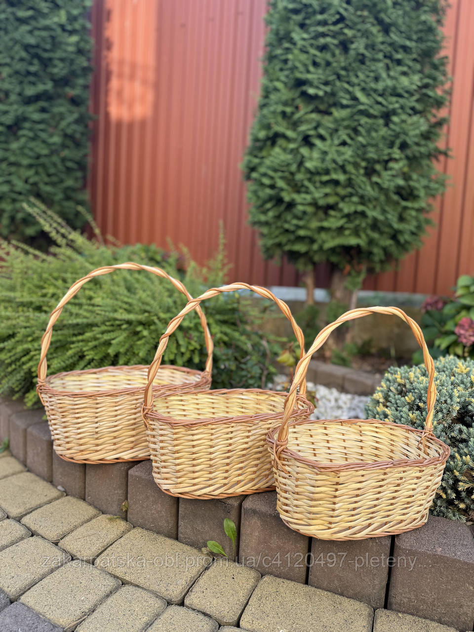 Набір овальних корзин трійка, фото 1