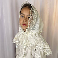 Палантин дитячий "Королівський-1" Молочний Льон жаккард арт.91450113  60*90 см(р)