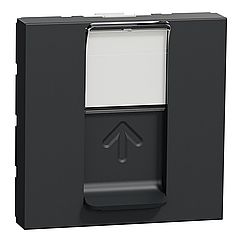 Розетка комп'ютерна RJ45 кат. 5е UTP 2 модулі Unica New антрацит NU341154