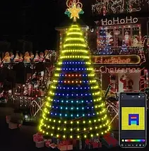 Смарт-гірлянда «Кінський хвіст» 400 LED, 10 ниток по 2 м, керування через додаток + пульт та зірка, фото 4