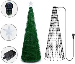 Смарт-гірлянда «Кінський хвіст» 400 LED, 10 ниток по 2 м, керування через додаток + пульт та зірка, фото 5