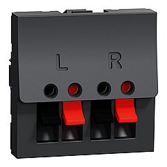 Аудіорозетка 2 модуля Unica New антрацит NU348654