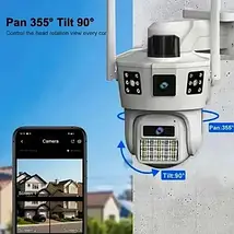 Вулична поворотна камера відеоспостереження на 2 лінзи 4G APP V380pro, IP66, біла, фото 3