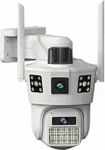 Вулична поворотна камера відеоспостереження на 2 лінзи 4G APP V380pro, IP66, біла, фото 5