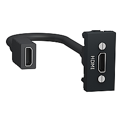Розетка HDMI 1 модуль Unica New антрацит NU343054