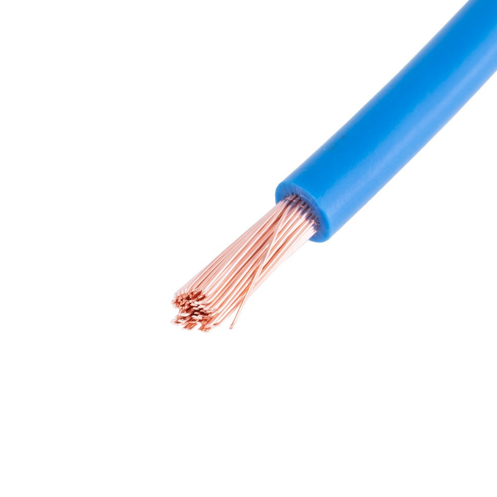 Провід багатожильний 6mm² (10AWG, 84xD0.29mm) синій, 1м