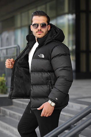 Куртка чоловіча The North Face молодіжний зимовий пуховик Зе Норт Фейс з капюшоном TNF, фото 2