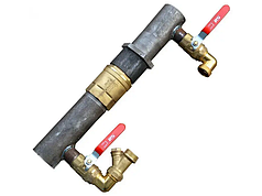 Короткий байпас 40 (1 1/2") STA в комплекті з клапаном для опалення 140 мм