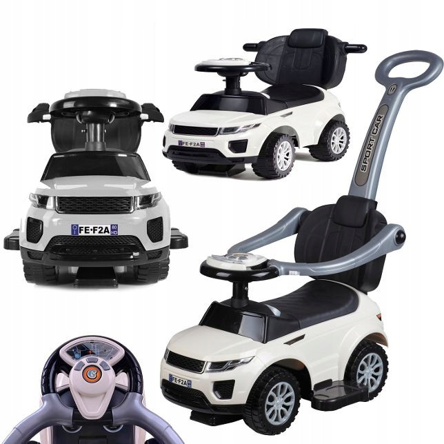 Дитяча машинка-толокар з ручкою Sport Car Gogo білий