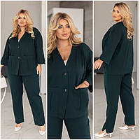 Женский классический брючный костюм больших размеров пиджак и брюки р-48-50,52-54,56-58,60-62