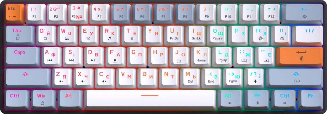 Клавіатура GamePro Genesis Infinity Outemu Switch RGB Black (MK130BW)