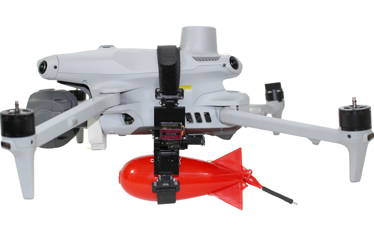 Універсальна система скидання для DJI MATRICE 4T із гнучкою скобою VELCRO - ВБУДОВАНИЙ АКУМУЛЯТОР, фото 1