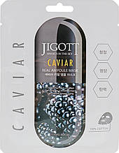 Тканинна маска для обличчя з ікрою Jigott Caviar Real Ampoule Mask, 27 мл (8809541280283)
