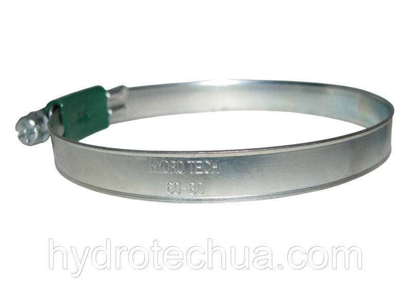 Хомут 60-80 W1 Industry черв'ячний посилений оцинкований HYDRO TECH