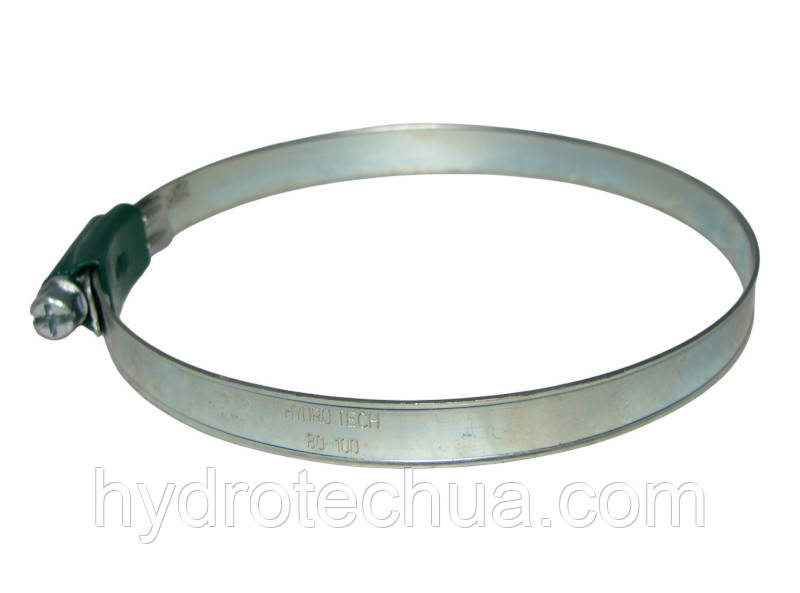 Хомут 80-100 W1 Industry черв'ячний посилений оцинкований HYDRO TECH