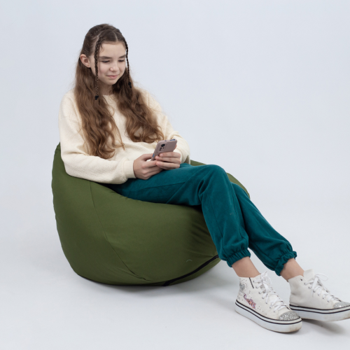 Крісло-груша Хакі Розмір L — 80х100 см