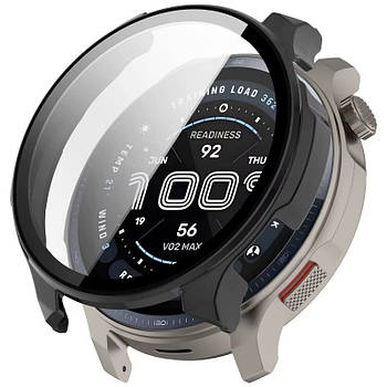 Захисний чохол для смарт годинника Amazfit Balance 2 із загартованим склом чорний