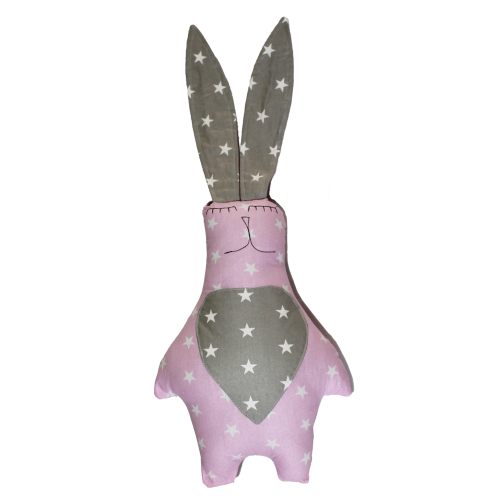 Подушка Хатка Заєць Принцеса Рожевий із сірим