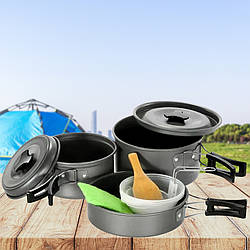 Кемпінговий посуд для багаття на 2 особи Набір посуду туристичний DS-200 Комплект для туризму