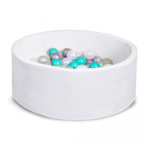 Сухий басейн Cotton Velour — дитячий басейн із кульками, білий 100 см
