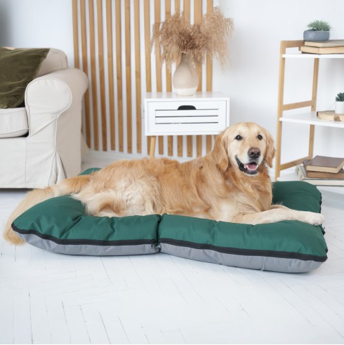 Лежанка для собаки Стайл хакі із сірим — Розмір S (знімний чохол)