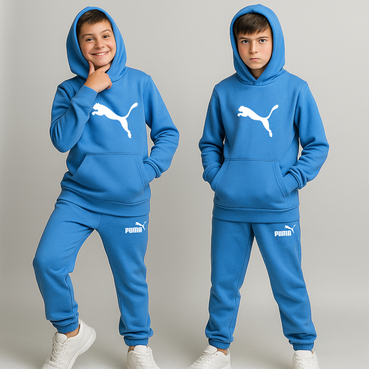 Теплий Костюм на флісі для хлопчика 146-164 см 003657 Туреччина Блакитний