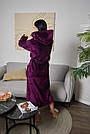 Халат махровий жіночий БАТАЛ 2XL-5XL довгий З КАПЮШОНОМ МАРСАЛА 1024, фото 5