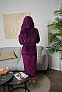 Халат махровий жіночий БАТАЛ 2XL-5XL довгий З КАПЮШОНОМ МАРСАЛА 1024, фото 7